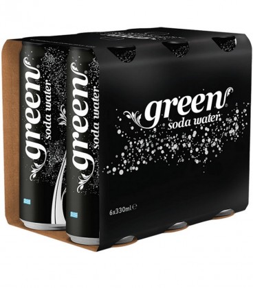 GREEN ΣΟΔΑ ΚΟΥΤΙ 0% ΖΑΧΑΡΗ 330ml 4X6pack
