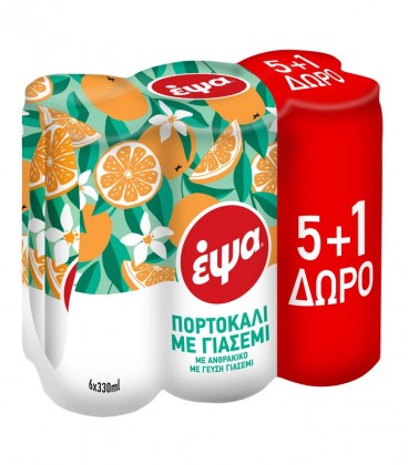 ΕΨΑ ΠΟΡΤΟΚΑΛΙ ΜΕ ΓΙΑΣΕΜΙ ΚΟΥΤΙ 330ml 4X6pack 5+1 ΔΩΡΟ