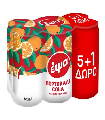 ΕΨΑ ΠΟΡΤΟΚΑΛΙ COLA ΚΟΥΤΙ 330ml 4X6pack 5+1 ΔΩΡΟ
