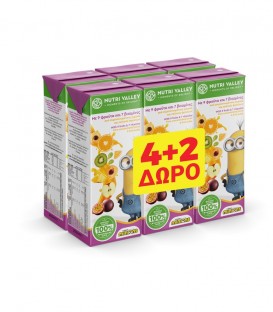 NUTRI VALLEY MINIONS ΧΥΜΟΣ EXOTIC 9 ΦΡΟΥΤΑ 250ml 5Χ 4+2 ΔΩΡΟ