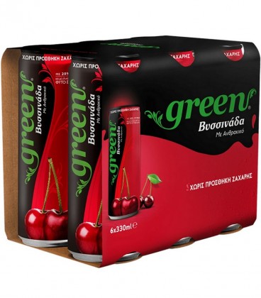 GREEN ΒΥΣΣΙΝΑΔΑ ΚΟΥΤΙ 0% ΖΑΧΑΡΗ 330ml 4X6pack