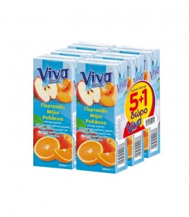 VIVA FRESH ΚΟΚΤΕΪΛ ΝΕΚΤΑΡ 3 ΦΡΟΥΤΩΝ 250ml (5+1 ΔΩΡΟ) 4Χ6pack