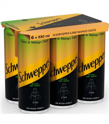SCHWEPPES ΣΟΔΑ LIME-MANGO ΚΟΥΤΙ 330ml 4X6pack