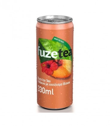 FUZE BLACK ICE TEA ΡΟΔΑΚΙΝΟ & ΙΒΙΣΚΟΣ 24Χ330ml