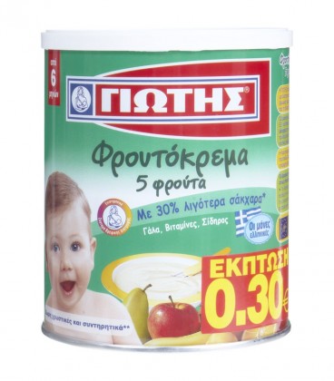 ΓΙΩΤΗΣ ΦΡΟΥΤΟΚΡΕΜΑ 5 ΦΡΟΥΤΑ 12Χ300gr -0.30€