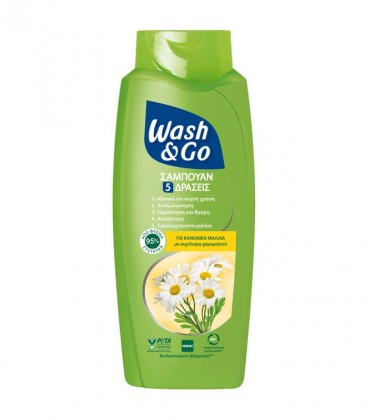 WASH & GO ΣΑΜΠΟΥΑΝ ΚΑΝΟΝΙΚΑ ΜΑΛΛΙΑ 6X650ml