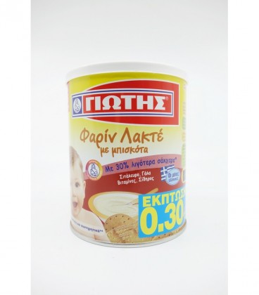 ΓΙΩΤΗΣ ΦΑΡΙΝ ΛΑΚΤΕ ΜΠΙΣΚΟΤΑ 12Χ300gr -0,30€