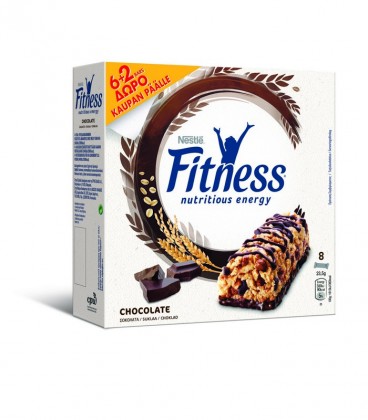 FITNESS BARS ΣΟΚΟΛΑΤΑ 16Χ(6+2)Χ23.5gr