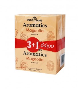 ΠΑΠΟΥΤΣΑΝΗΣ ΣAΠΟΥΝΙ AROMATICS 100gr MAGNOLIA 3+1 ΔΩΡΟ Χ12