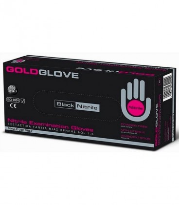 ΓΑΝΤΙΑ GOLDGLOVE 100T ΝΙΤΡΙΛΙΟΥ ΜΑΥΡΑ MEDIUM X10