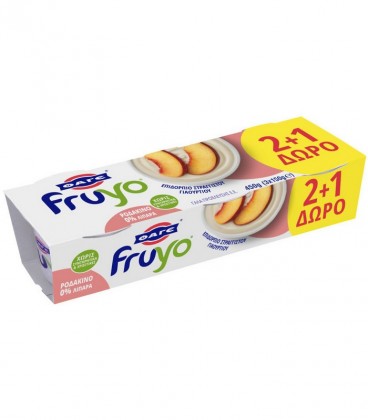 ΦΑΓΕ FRUYO 0% ΡΟΔΑΚΙΝΟ 3Χ150gr 4X 2+1 ΔΩΡΟ