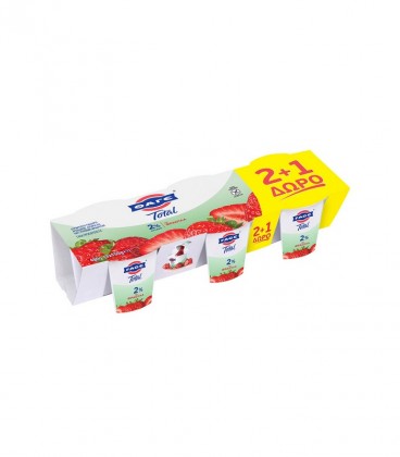 ΦΑΓΕ TOTAL 2% ΦΡΑΟΥΛΑ 3Χ150gr 4X 2+1 ΔΩΡΟ