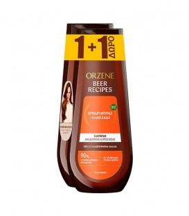 ORZENE BEER BIO SHAMPOO ΜΕ ΕΛΑΙΟ ΕΛΙΑΣ ΞΗΡΑ ΜΑΛΛΙΑ 400ml 6Χ1+1