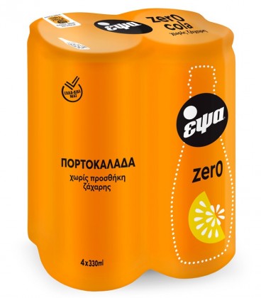 ΕΨΑ ΠΟΡΤΟΚΑΛΑΔΑ ZERO ΜΕ ΑΝΘΡΑΚΙΚΟ 330ml 6X4pack