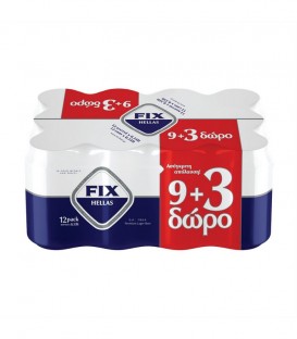FIX HELLAS ΜΠΥΡΑ ΚΟΥΤΙ 12pack 330ml (9+3 ΔΩΡΟ) Χ 2