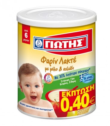 ΓΙΩΤΗΣ ΦΑΡΙΝ ΛΑΚΤΕ ΜΕ ΜΗΛΟ ΚΑΙ ΑΧΛΑΔΙ 12Χ300gr -0,40€