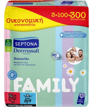 SEPTONA ΜΩΡΟΜΑΝΤΗΛΑ DERMASOFT FAMILY 3X100T X6