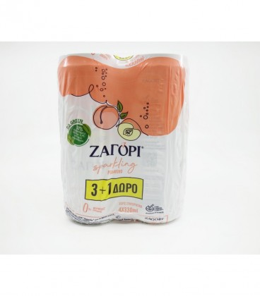 ΖΑΓΟΡΙ SPARKLING ΡΟΔΑΚΙΝΟ 330ml 3+1 ΔΩΡΟ 6Χ4pack