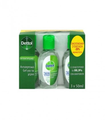 DETTOL ΑΝΤΙΣΗΠΤΙΚΟ GEL ΧΕΡΙΩΝ 3Χ50ml 30% ΦΘΗΝΟΤΕΡΑ Χ4ΣΕΤ/ΚΙΒ