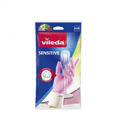 VILEDA ΓΑΝΤΙΑ ΚΟΥΖΙΝΑΣ SENSITIVE MEDIUM ΡΟΖ X12