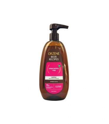 ORZENE BEER BIO SHAMPOO ΜΕ ΡΟΔΙ ΒΑΜΜΕΝΑ ΜΑΛΛΙΑ 6X750ml