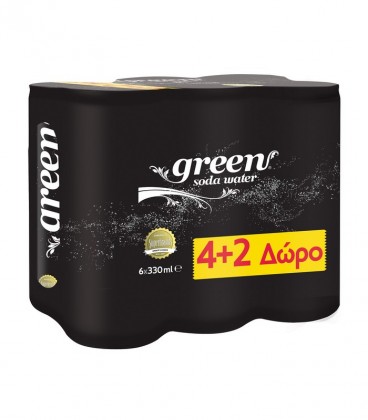 GREEN ΣΟΔΑ ΚΟΥΤΙ 0% ΖΑΧΑΡΗ 4+2 ΔΩΡΟ 330ml 4X6pack