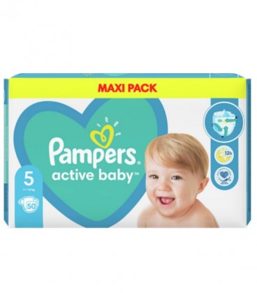 PAMPERS ACTIVE BABY MAXI PACK No5 11-16kg 50T X2