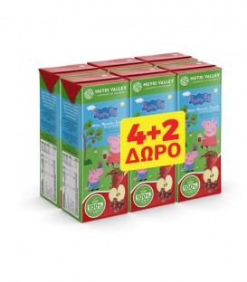NUTRI VALLEY PEPPA ΧΥΜΟΣ ΦΡΑΟΥΛΑ-ΜΗΛΟ-ΣΤΑΦΥΛΙ 250ml 5Χ 4+2 ΔΩΡΟ