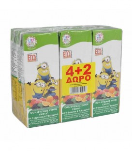 NUTRI VALLEY MINIONS ΧΥΜΟΣ EXOTIC 9 ΦΡΟΥΤΑ 250ml 4Χ 4+2 ΔΩΡΟ
