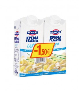 ΦΑΓΕ ΚΡΕΜΑ ΓΑΛΑΚΤΟΣ LIGHT 15% ΛΙΠ. 2X330ml -1.50€ Χ12