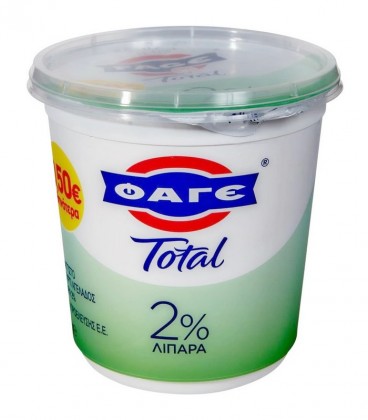 ΦΑΓΕ TOTAL ΣΤΡΑΓΓΙΣΤΟ ΓΙΑΟΥΡΤΙ 2% ΛΙΠ. 6Χ1kg -0,50€