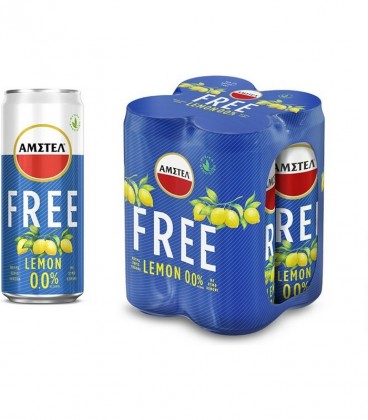 AMSTEL ΜΠΥΡΑ FREE 0% LEMON ΚΟΥΤΙ 330ml 6X4pack