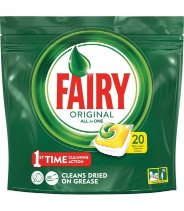 FAIRY ΤΑΜΠΛΕΤΕΣ ΠΛΥΝΤΗΡΙΟΥ ΠΙΑΤΩΝ ORIGINAL LEMON 20Τ Χ5