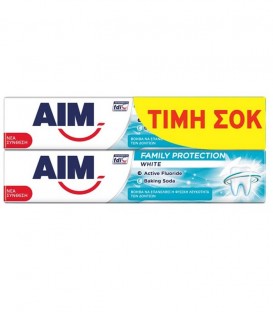 ΑΙΜ ΟΔΟΝΤΟΚΡΕΜΑ FAMILY PROTECTION WHITE 12X(2X75ml)
