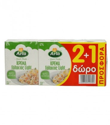 ARLA ΚΡΕΜΑ ΓΑΛΑΚΤΟΣ LIGHT 12% ΛΙΠ. 9Χ(3Χ200ml) 2+1 ΔΩΡΟ