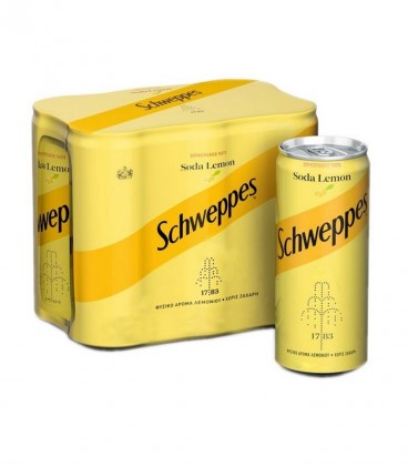 SCHWEPPES ΣΟΔΑ ΛΕΜΟΝΙ ΚΟΥΤΙ 330ml 4X6pack