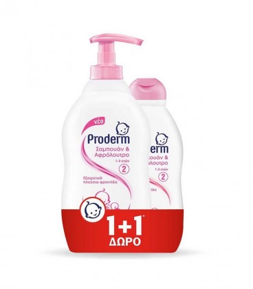 ΠΡΟΔΕΡΜ ΣΑΜΠΟΥΑΝ & ΑΦΡΟΛΟΥΤΡΟ 1-3 ΕΤΩΝ 400ml +200ml ΔΩΡΟ Χ6