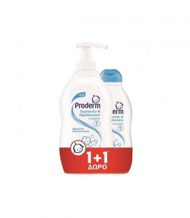 ΠΡΟΔΕΡΜ ΣΑΜΠΟΥΑΝ & ΑΦΡΟΛΟΥΤΡΟ 0-12 ΜΗΝΩΝ 400ml +200ml ΔΩΡΟ Χ6