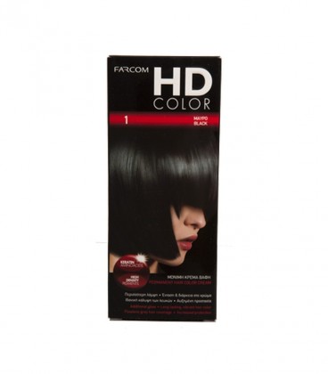 FARCOM ΣΕΤ ΒΑΦΗΣ HD No1 ΜΑΥΡΟ 45X60ml