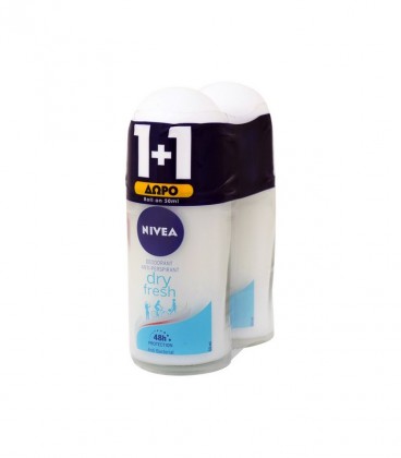 NIVEA DEO ROLL-ON ΓΥΝ.DRY FRESH 50ml 6X 1+1