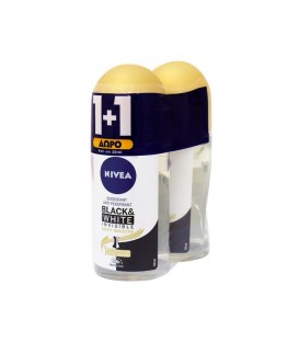 NIVEA DEO ROLL-ON ΓΥΝ.BLACK&WHITE INV.SILKY SMOOTH 50ml 6X 1+1