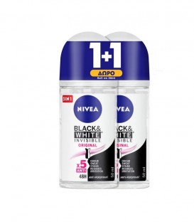 NIVEA DEO ROLL-ON ΓΥΝ.BLACK&WHITE INVISIBLE ORIGINAL 50ml 6X 1+1