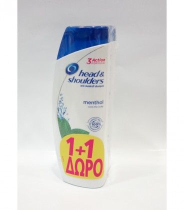 HEAD&SHOULDERS MENTHOL 6X(2X360ml) 1+1ΔΩΡΟ