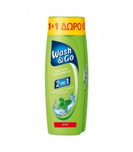 WASH & GO SHAMPOO 2in1 SPORT 400ml 6X1+1 ΔΩΡΟ