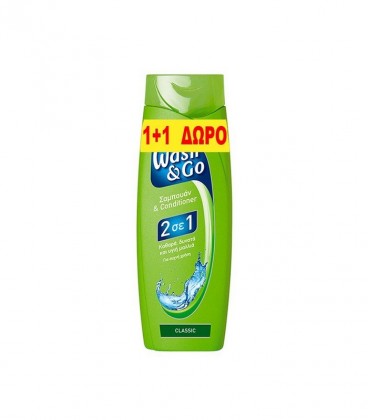 WASH & GO SHAMPOO&COND. 2in1 CLASSIC 400ml 6X1+1 ΔΩΡΟ
