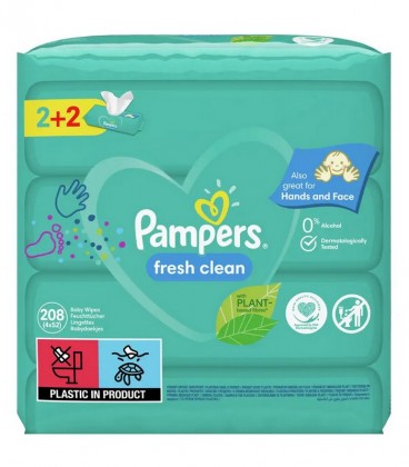 PAMPERS ΜΩΡΟΜΑΝΤΗΛΑ FRESH CLEAN 52T (2+2 ΔΩΡΟ) X3