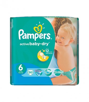 PAMPERS ACTIVE BABY DRY Νο6 15+ kg 30T X 3