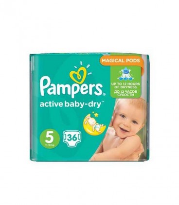 PAMPERS ACTIVE BABY DRY Νο5 11-18kg 36T X 3