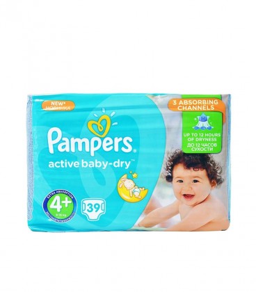 PAMPERS ACTIVE BABY DRY Νο4+ 9-16kg 39T X 4