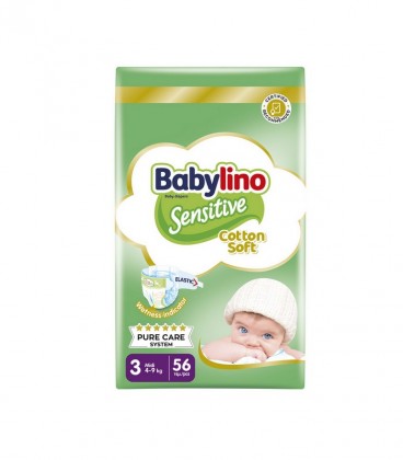 BABYLINO No3 SENSITIVE ECO 4-9kg/56T X5